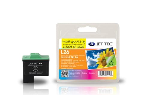 Jettec Remanufactured Lexmark No.26 (10N0026) C/M/Y Colour Inkjet Cartridge (L26)