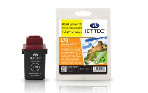 Jettec Remanufactured Lexmark No.70 (12A1970) Black Inkjet Cartridge (L70)