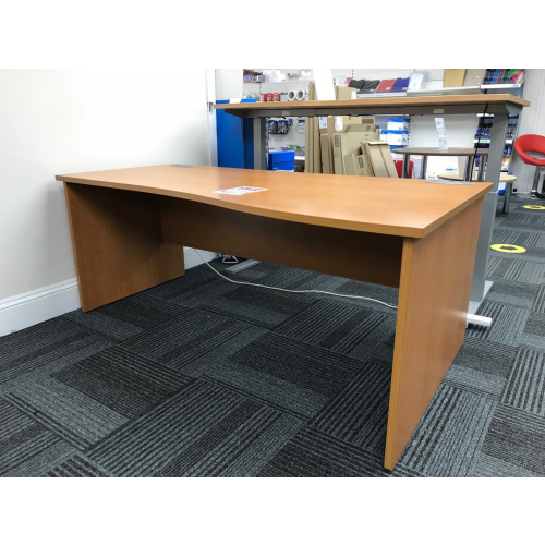 Wave Desk, Finished In Cherry. 1800mm Width x 1000-800mm Depth. 1 In Stock
