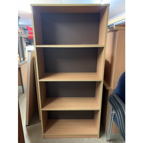 Bookcase, In Oak Finish. 1660mm High x 770mm Width x 300mm Depth. 2 In Stock
