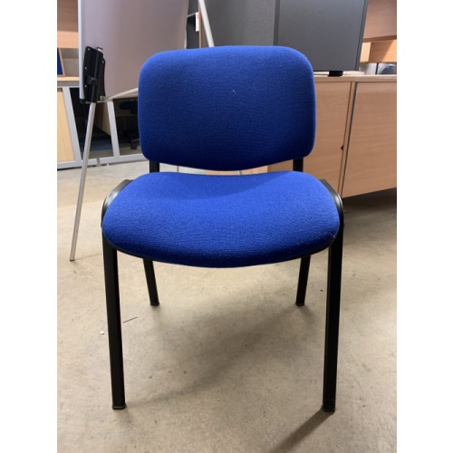 Reception/Visitor Chair, Blue Fabric/Black Frame. 3 In Stock
