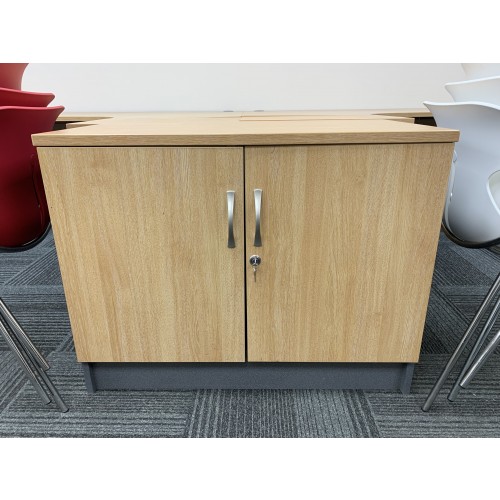 Double Door Cupboard, In Limed Oak Finish - 925mm Width x 525mm Depth. 1 In Stock