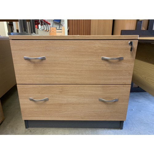 Side Filer (2 Drawer), In Limed Oak Finish - 800mm Width x 600mm Depth. 1 In Stock