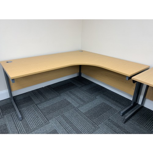 Crescent Desk, In Oak Finish - 1800mm Width x 1600mm Depth. 1 In Stock