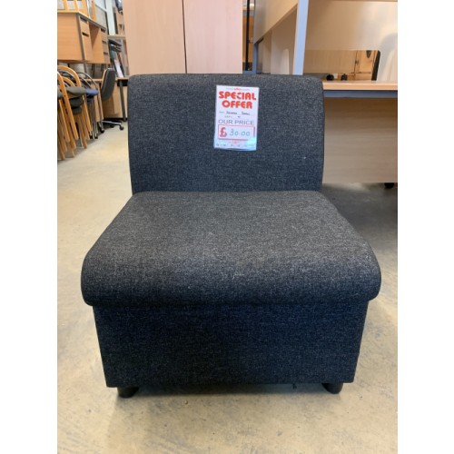 Reception/Visitor Soft Seating, Charcoal Fabric. 2 In Stock