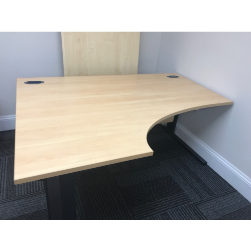 Crescent Desk, Left-Hand, Finished In Beech. 1600mm Width x 1200mm Depth. 1 In Stock
