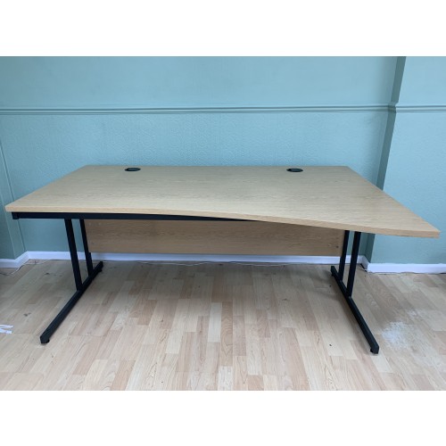 Wave Desk, In Oak Finish - 1600mm Width x 1000-800mm Depth. 1 In Stock