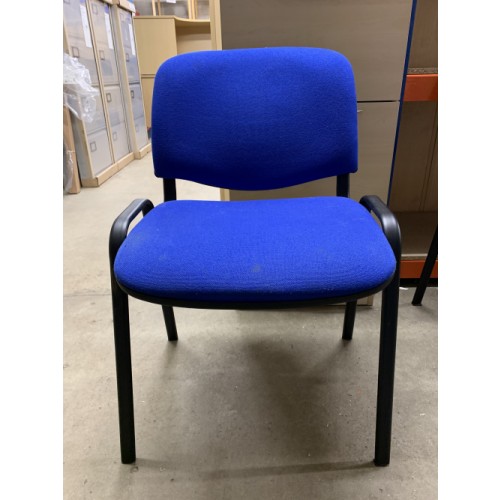 Reception/Visitor Chair - Black Frame & Blue Fabric. 2 In Stock