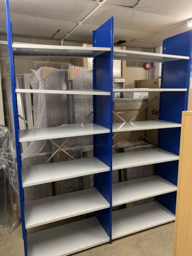 Shelving - 2100mm High x 1730mm Width x 420mm Depth. 2 Bay In Stock
