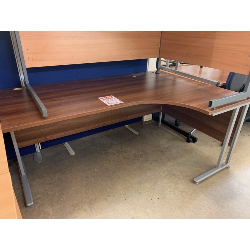 Crescent Desk, Finished In Walnut. 1800mm Width x 1200mm Depth. 1 In Stock