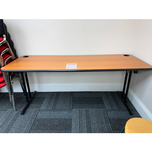 Folding Leg Table, 1800mm Width x 700mm Depth. Finished In Cherry. 4 In Stock