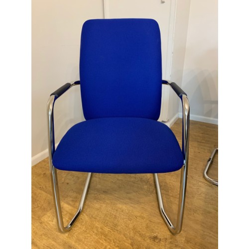 NEW - Reception/Visitor Chair, With Chrome Cantilever Frame, In Xtreme Ocean Blue. 1 In Stock (NEW - Cancelled Order)