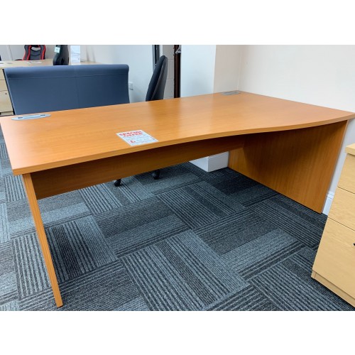 Wave Desk, Finished In Cherry. 1800mm Width x 1000-800mm Depth. 1 In Stock