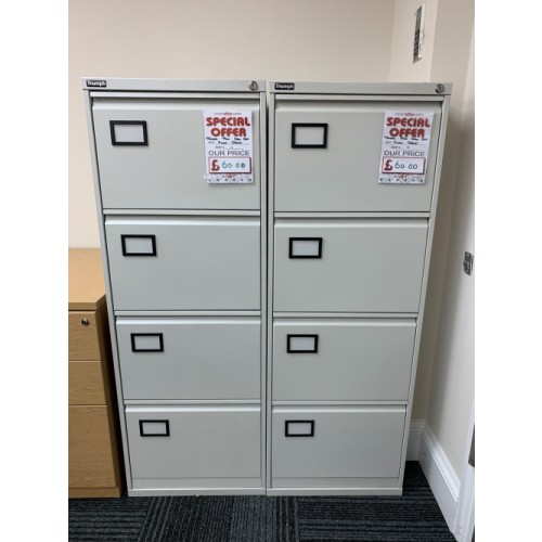 Filing Cabinet, 4 Drawer. In Grey. 4 In Stock