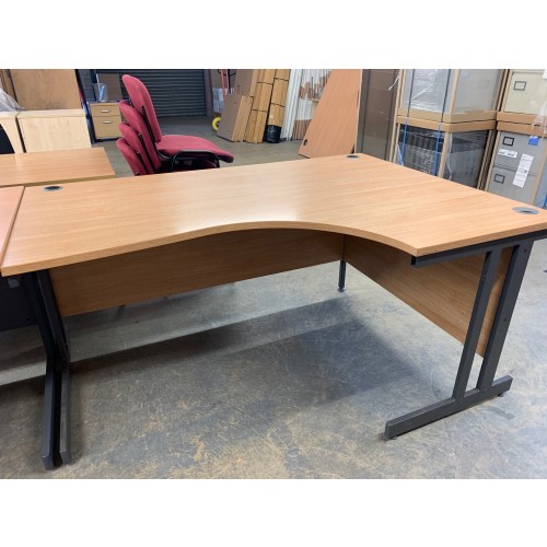 Crescent Desk, In Limed Oak Finish. 1600mm Width x 1130mm Depth. 1 In Stock
