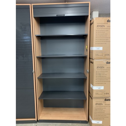 Tambour Cupboard - 2270mm High x 1000mm Width x 440mm Depth - Choice Of Internal Fittings; 4 x Plain Shelves, or Mix Of Pull-Out Cradles & Shelves. Only 3 Left In Stock