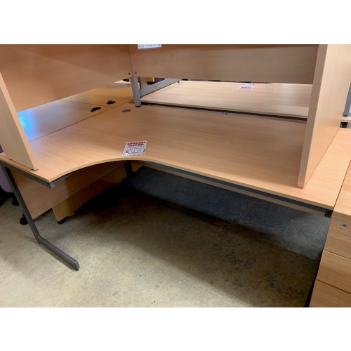 Crescent Desk, In Beech Finish - 1175mm Width x 1185mm Depth. 1 In Stock