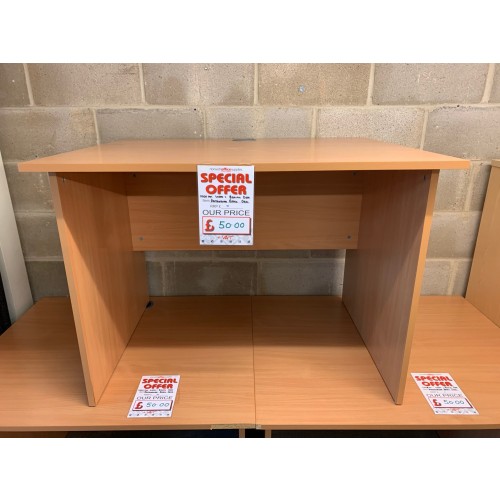 Rectangular Desk, In Beech Finish - 1000mm Width x 800mm Depth. 2 In Stock