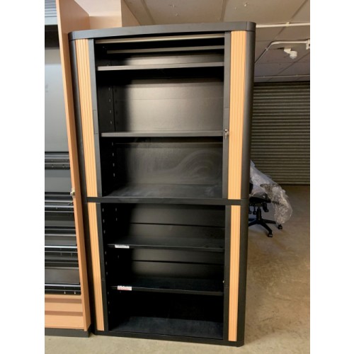 Tambour Cupboard, Manufactured From Toughened Plastic. 2050mm High x 1100mm Width x 400mm Depth. 1 In Stock