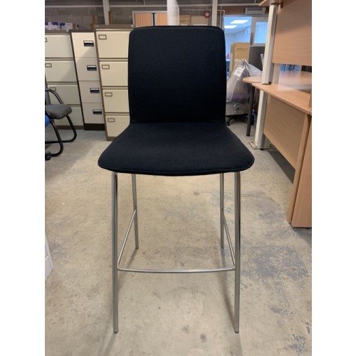 Side Stools, In Black Fabric. 3 In Stock