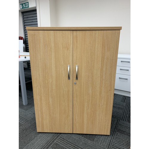 Double Door Cupboard, With 3 Shelves, In Limed Oak Finish/Graphite Sides. 1090mm High x 800mm Width x 470mm Depth. 13 In Stock