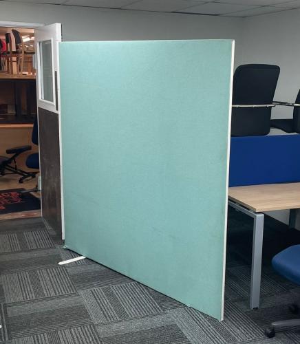 Used Freestanding Screen, In Aqua Green - 1800mm High x 1800mm Width. 1 In Stock