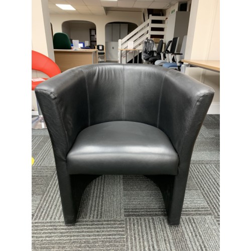 Tub Chairs, In Black Vinyl. 2 In Stock