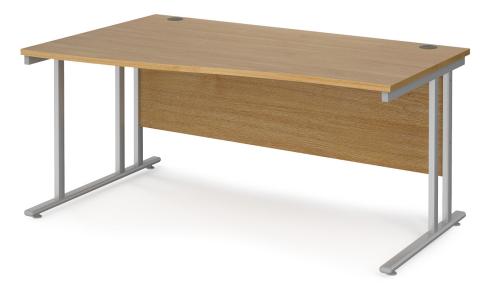 Used Wave Desk, In Limed Oak Finish - 1600mm Width x 1000-800mm Depth. 1 Left & 1 Right-Hand In Stock