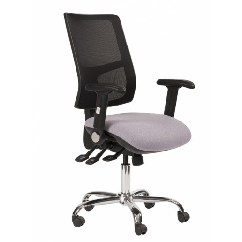 Task Mesh Back Chair - With Adjustable Arms, Memory Foam Seat, Synchro Mech, Seat Slide & Ratchet Back. Vast Range Of Colour Fabrics Available.
