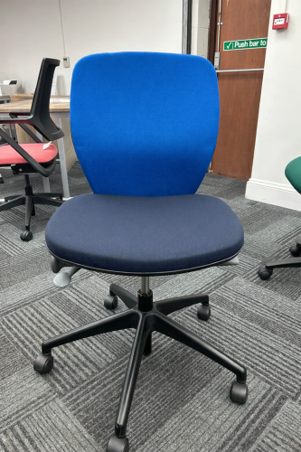 Used ''Orange Box'' Task Chairs, With Two Tone Blue Fabric - Only 2 Left In Stock!