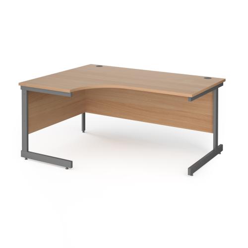 Used Crescent Desk, Left-Hand, In Beech Finish - 1525mm Width x 1185mm Depth. 1 In Stock