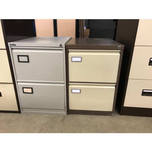Filing Cabinet, 2 Drawer. In Coffee/Cream. 1 In Stock