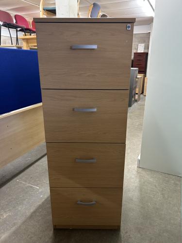 Used Filing Cabinet, 4 Drawer, In Oak Finish . 1 In Stock