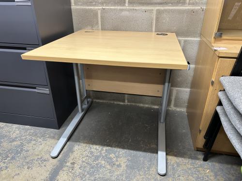 Used Rectangular Desk, In Beech Finish - 800mm Width x 800mm Depth. 1 In Stock