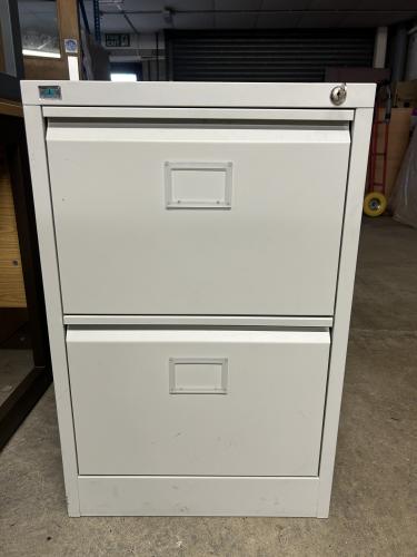 Used Filing Cabinet, 2 Drawer, In Grey Finish. 1 In Stock