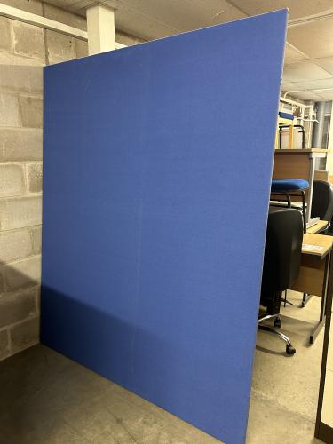 Used Freestanding Screen, In Blue Fabric - 1650mm High x 2000mm Width. 1 In Stock