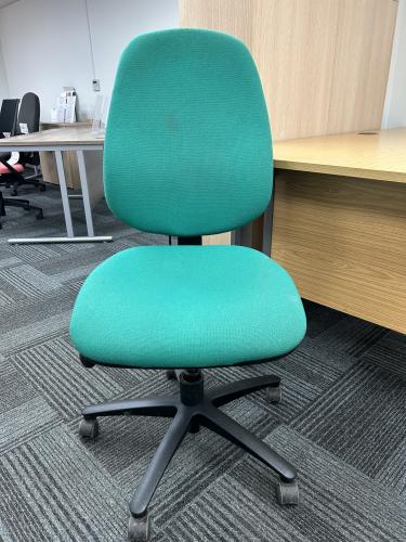 Used High Back Task Chair, In Green Fabric. 1 In Stock