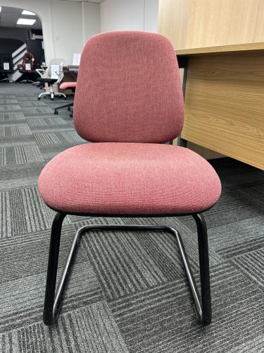 Used Reception/Visitor Chair, In Burgundy Fabric. 2 In Stock