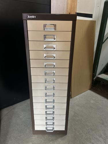 Used Multi-drawer, With 15 Drawers. In Coffee/Cream Finish. 1 In Stock