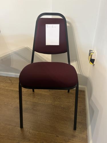 Ex-Display - Banqueting Chair - Black Frame & Burgundy Fabric. 1 In Stock
