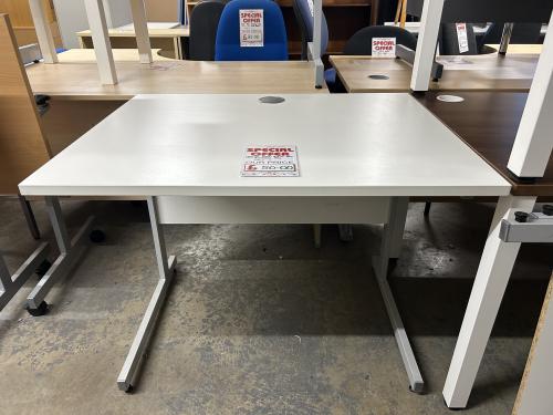 Used Rectangular Desk, In White Finish - 1000mm Width x 800mm Depth. 2 In Stock