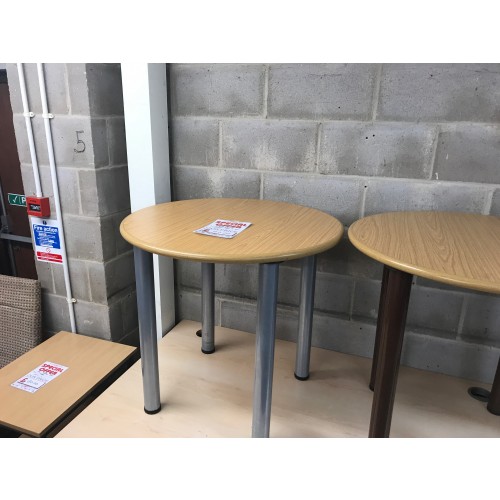 Meeting Table, 800mm Diameter, In Oak Finish. 1 In Stock