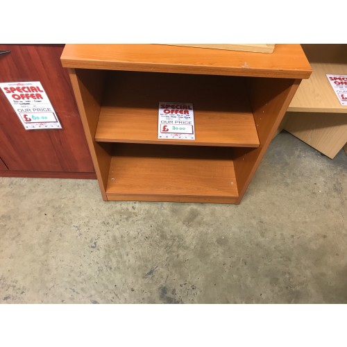 Open Fronted Storage Unit, 600mm Width, Finished In Cherry. 1 In Stock