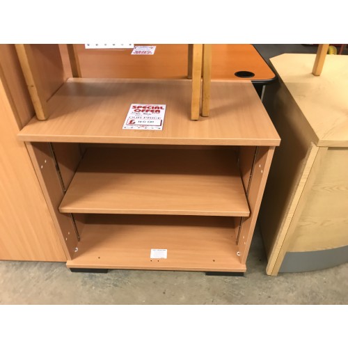 Open Fronted Storage Unit, 800mm Width x 500mm Depth, Finished In Beech. 1 In Stock