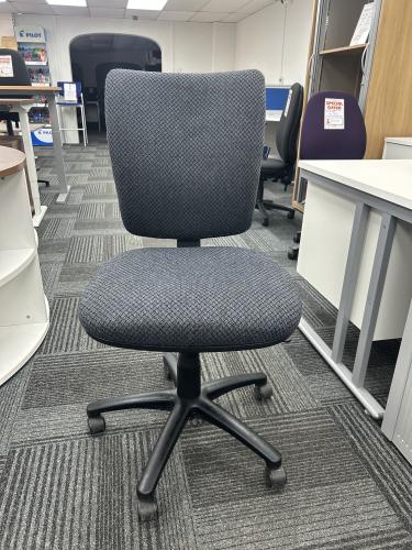 Used Operator Chair, Without Arms, Grey Fabric - 4 In Stock