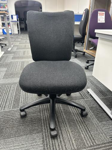 Used Operator Chair, Without Arms, In Black Fabric - 1 In Stock