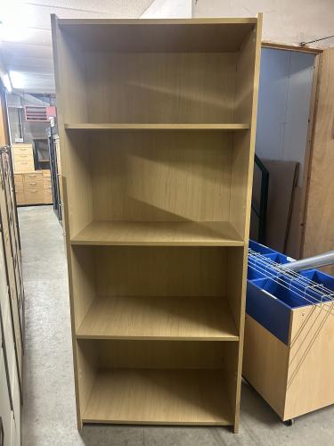 Used Bookcase, In Light Oak Finish - 1800mm High x 770mm Width x 430mm Depth. 1 In Stock