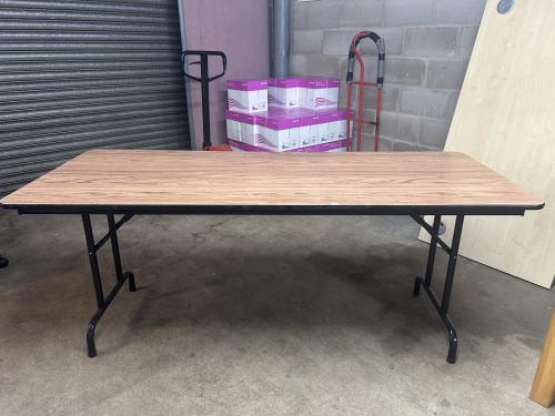 Used Trestle Table, With Folding Black Legs - 1840mm Width x 750mm Depth x 740mm High. 2 In Stock
