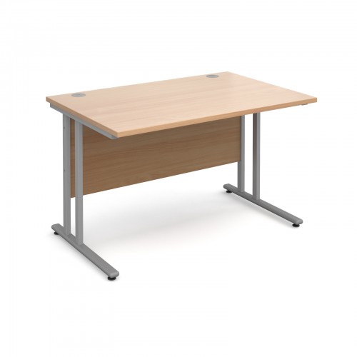 Maestro 25 SL Straight Desk - 1200mm x 800mm - Silver Cantilever Frame & Beech Top