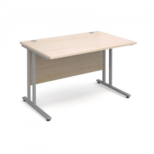Maestro 25 SL Straight Desk - 1200mm x 800mm - Silver Cantilever Frame & Maple Top